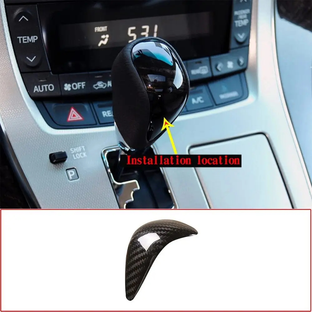 

Real Carbon Fiber Interior Gear Shift Head Cover Knob Trim Car AccessoriesFor Toyota Alpha 2011-2014