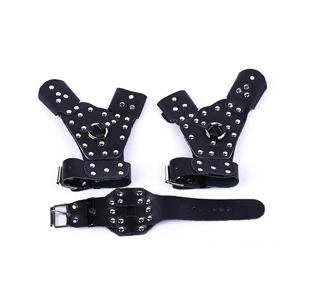 

Leather Fishing Bracers Archery Bow Protective Hand Slingshot Catapult Protective Gloves Left/Right Hand Outdoor Shooting