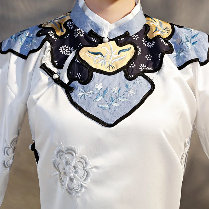 

Chinese traditional dress Embroidery set Costume play TV same paragraph stage performance Upscale cheongsam hanfu Clothing suit