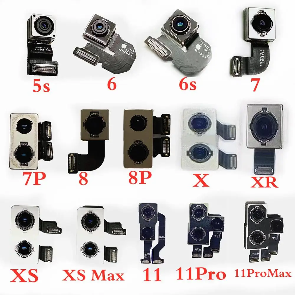 

Back Camera For iPhone 5S 6 6s 7 8 Plus X XR XS XS Max Back Camera Rear Main Lens Flex cable Replacement parts For iPhone 11 Pro