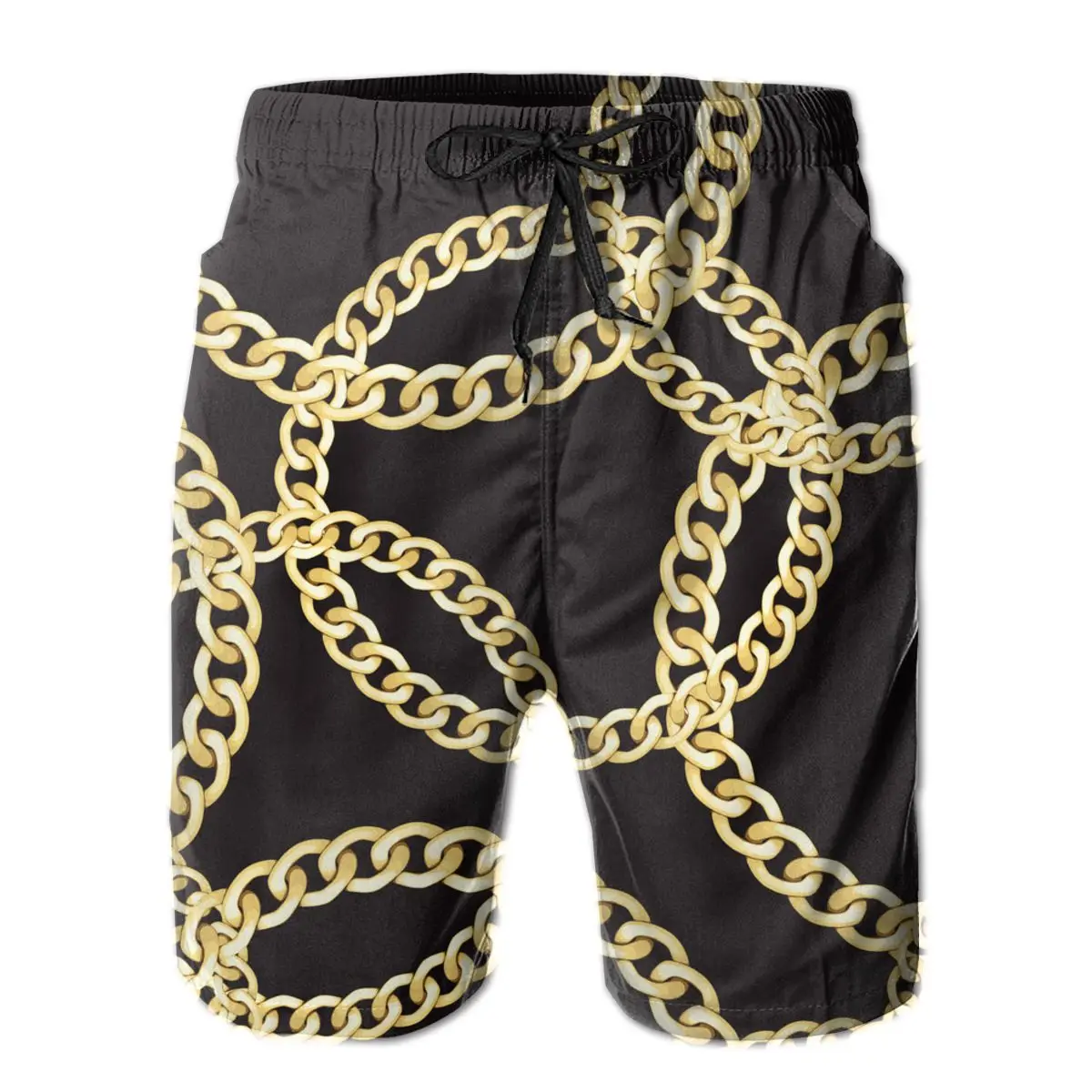 3d Gold Chain Men's beach shorts Quick dry travel swimsuit swimming trunks surf pants slacks mountain sports pants gym