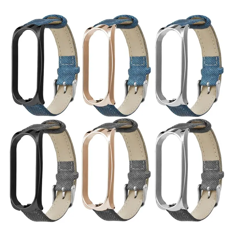 Прочный ремешок из искусственной кожи для Xiaomi Mi Band 4/3 сменный смарт браслета
