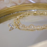 korean hot sale trendy palace style water drop zircon pendant clavicle short necklace vintage fashion sweet unique jewelry