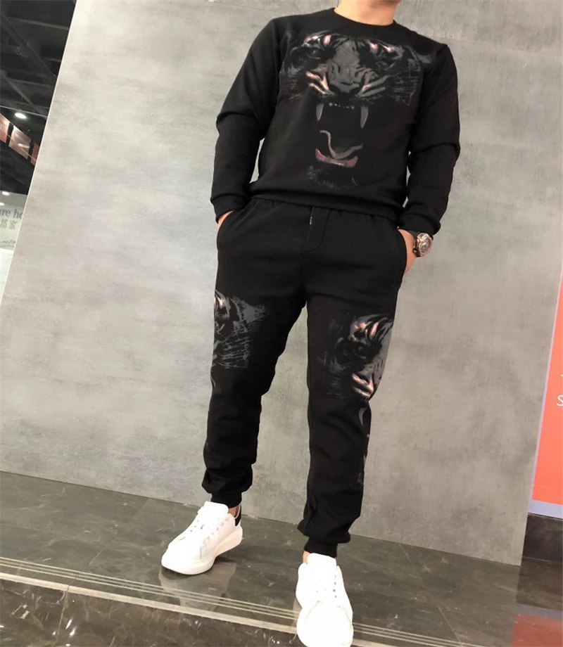 

Высококачественный модный комплект из двух предметов: топ + брюки, облегающий спортивный костюм, мужской комплект