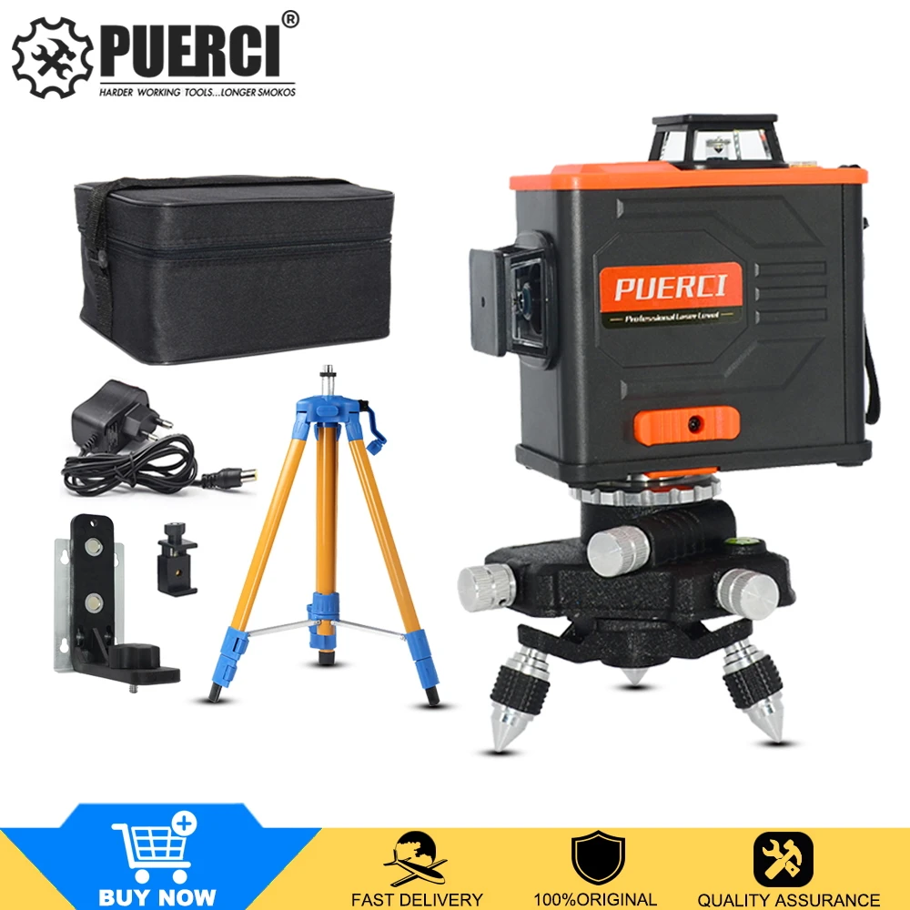 12 линий 3D зеленый лазерный уровень самонивелирующийся 360 градусов вертикальный и