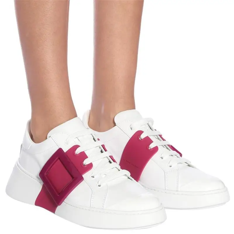 Кроссовки женские на плоской платформе повседневная обувь шнуровке круглый