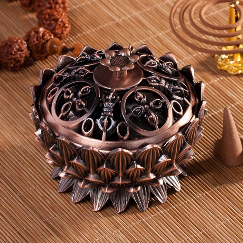 1 в форме лотоса Цинковый-медный сплав ароматическая горелка декоративная для