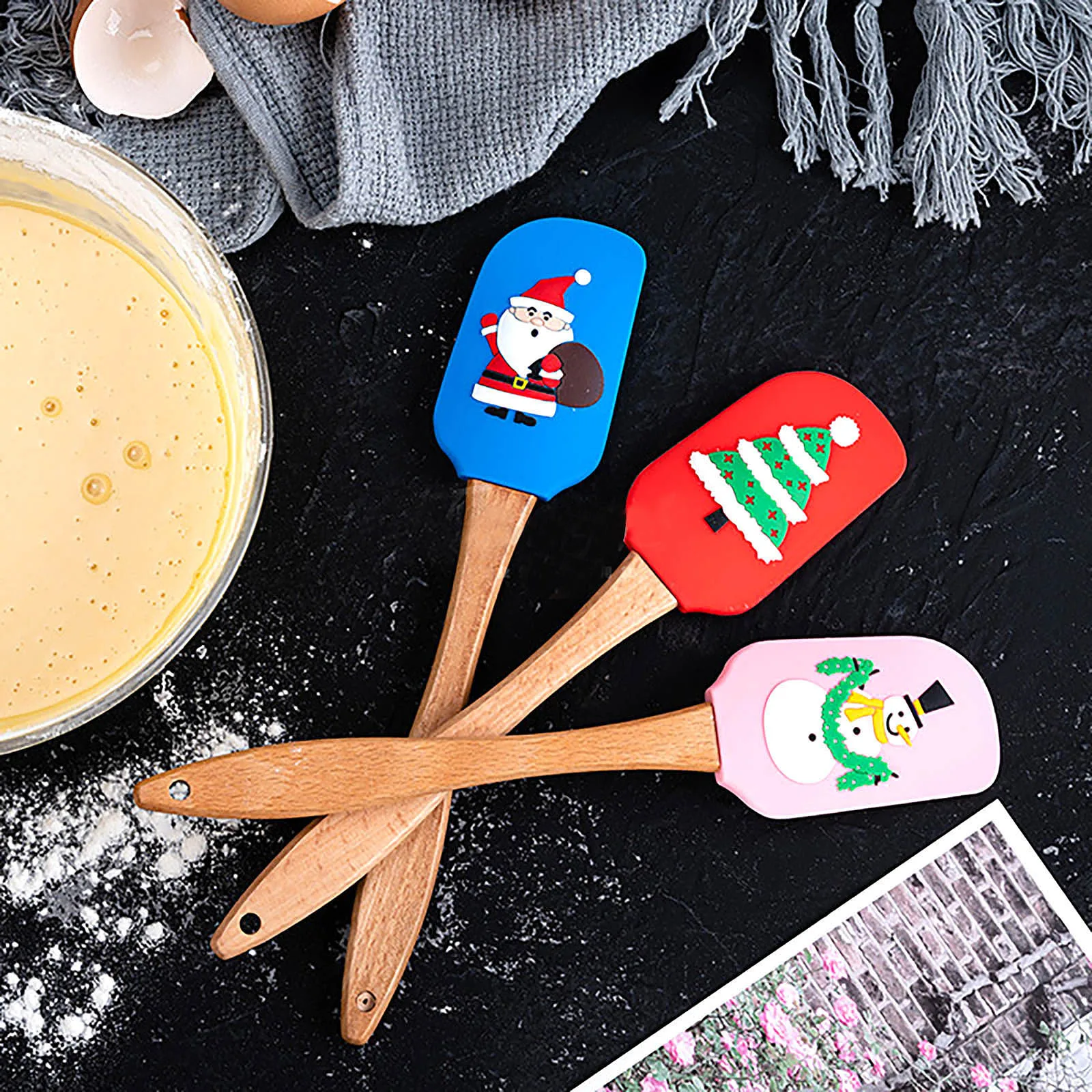 Creative Spatula Silicone Long Handle Scraper Baking tool scraper Christmas Decoration DIY Red Tools Kitchen | Дом и сад