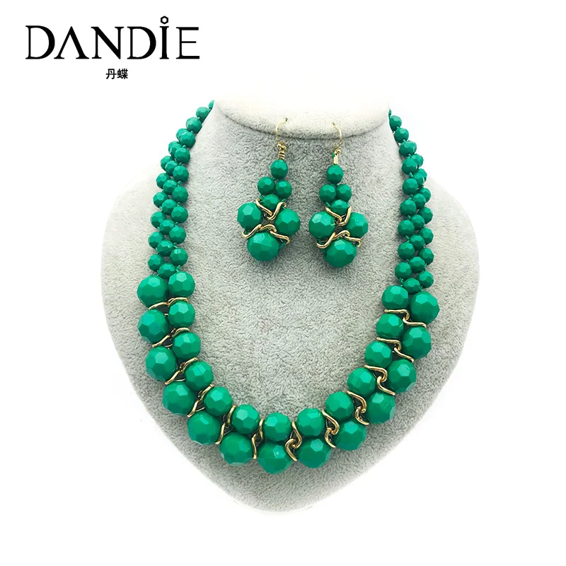

Dandie New Multilayer Acrylic Necklace Retro Earring Set Fashion Retro Necklace Set Party Charm Jewelry Unique