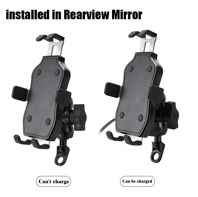 chargable aluminum alloy motorcycle phone holder rearview mirror phone holder soporte celular moto bike phone stand support free global shipping