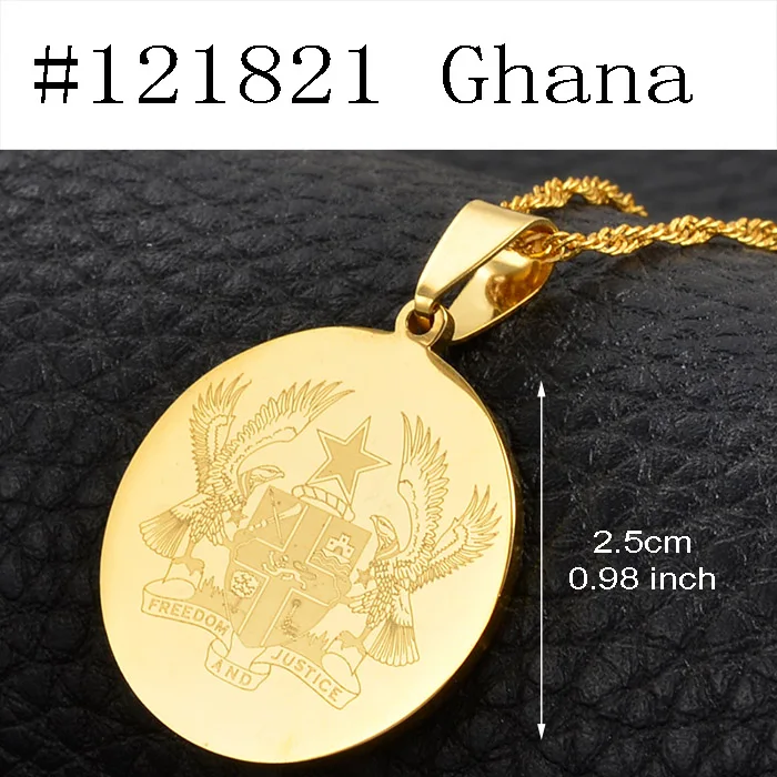 Anniyo Jamaica Haiti Nigeria Ghana домика подвеска с эмблемой ожерелья патриотические ювелирные изделия для женщин девушек#121821 - Окраска металла: Ghana