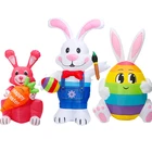 Украшение для празднования пасхи со светодиодной подсветкой, гигантские пасхальные яйца, кролик-кролик, надувные игрушки для улицы