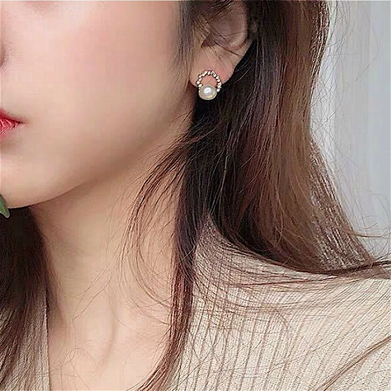 2 шт./компл. для женщин серьги элегантный полый лист со стразами и жемчугом