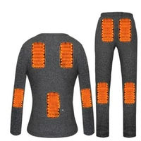 women motorcycle shirt electric heating clothes motorcycle heated thermal underwear set heating t shirt moto for autumn winter