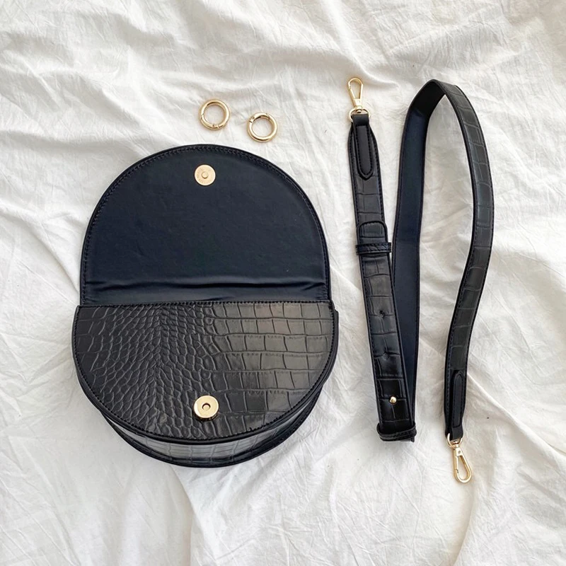 Маленькая однотонная сумка из искусственной кожи аллигатора через плечо для