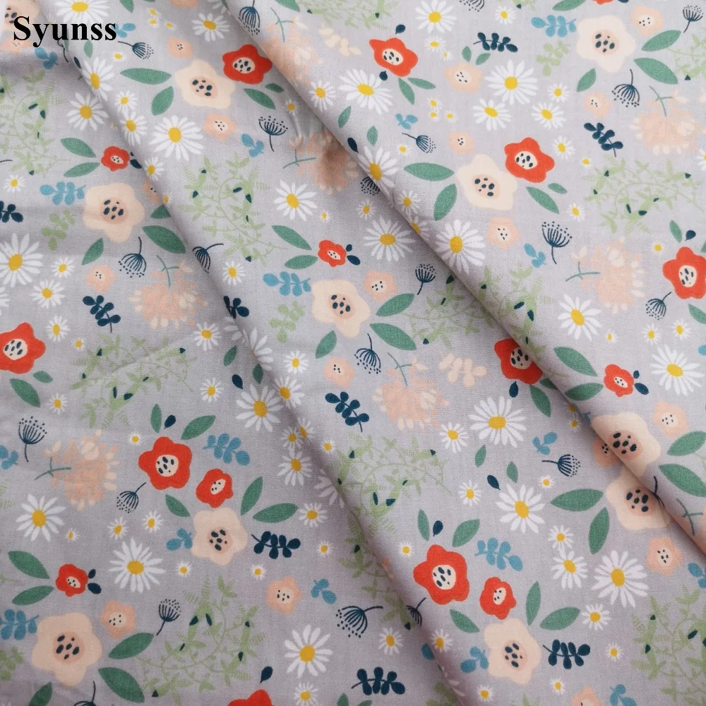 Syunss Diy Лоскутная Ткань для квилтинга колыбели подушки платье ткань для вышивки серый розовый цветочный принт хлопковая ткань
