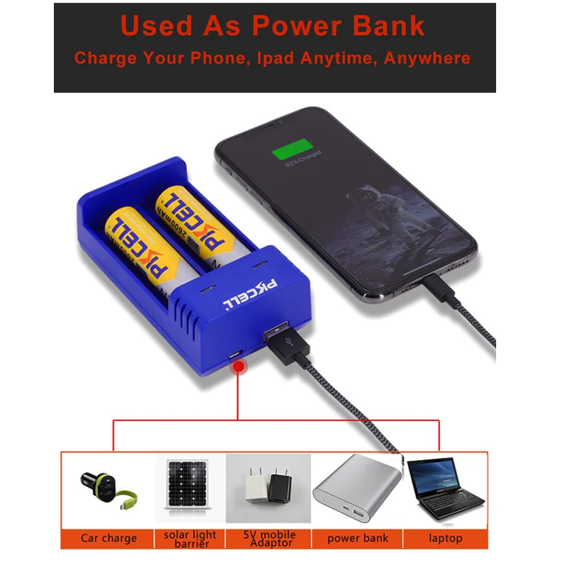 PKCELL 18650 Зарядное устройство зарядки 3 7 V зарядное для никель-кадмиевых или