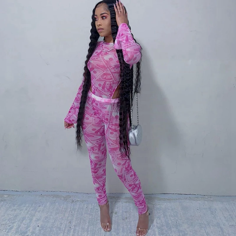 Соблазнительные женские Клубные наряды боди с длинным рукавом и принтом