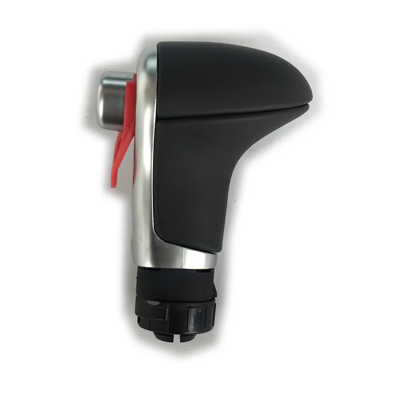 black knob LHD Автомобильный кожаный хромированный рукоятка для рычага переключения передач ручки для AUDI A6 A7 A3 A4 A5 A6 c6 Q7 Q5 2009 2010 2011 2012 4G1 713 139 R - Название цвета: black knob