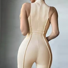 Женский комбинезон без рукавов, однотонный Облегающий комбинезон в стиле пэчворк, одежда для улицы, лето 2021