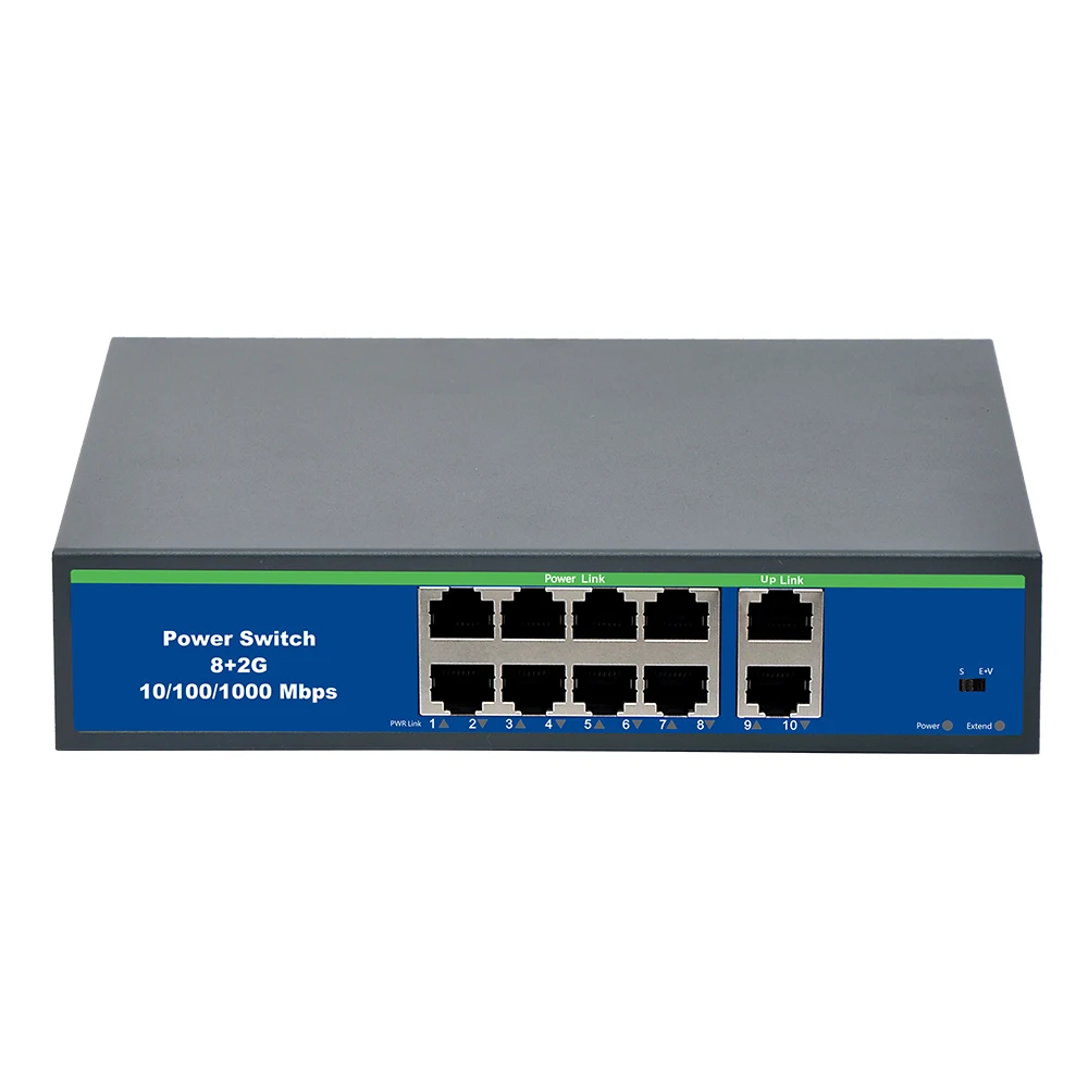 24 В Пассивный коммутатор POE с 8 10/100 Мбит/с портом PoE и 2 гигабитным Uplink подходит для ip камеры/AP/системы