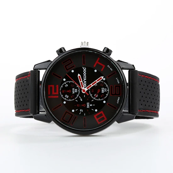 Мужские водонепроницаемые кварцевые часы с кожаным ремешком и хронографом |