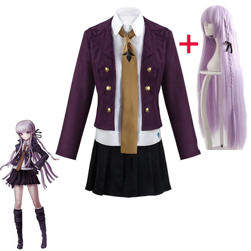 

Костюм для косплея из аниме «данганронпа» Kirigiri Kyouko, с фиолетовым париком