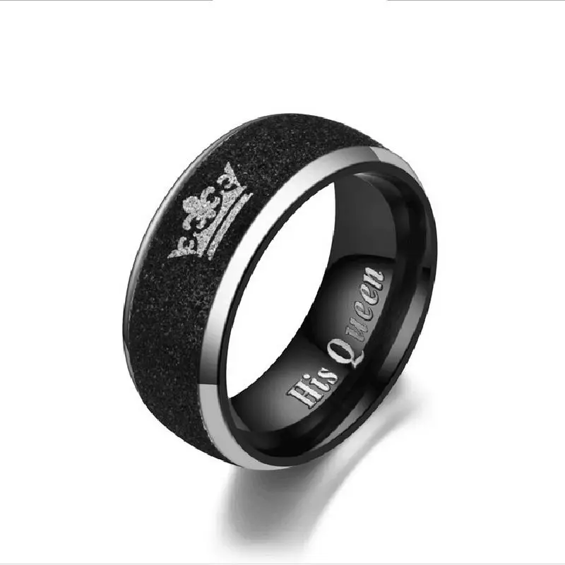 Титановая сталь изысканный черный жемчуг песок Корона его королева ее король