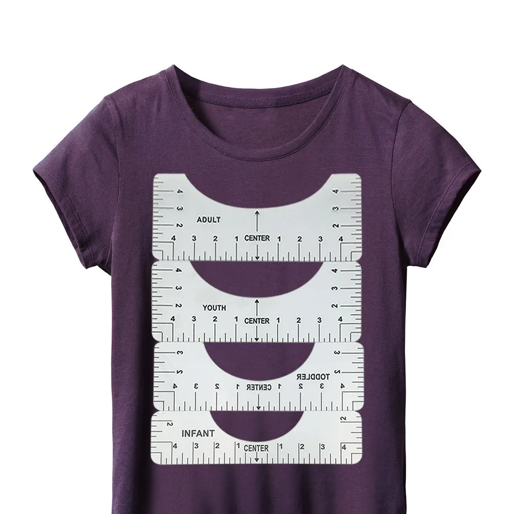 

4Pcs T-Shirt Alignment Ruler For Guiding T-Shirt Guide Ruler Design Heat Press Tool DIY Crafts Sewing Accessories wholesale