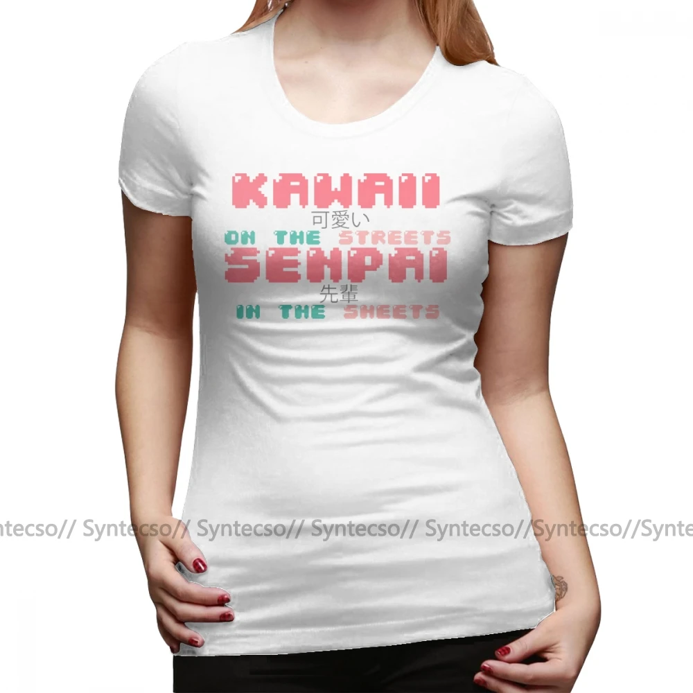 Японская футболка с надписью KAWAII On The Streets SENPAI In Sheets хлопчатобумажная женская