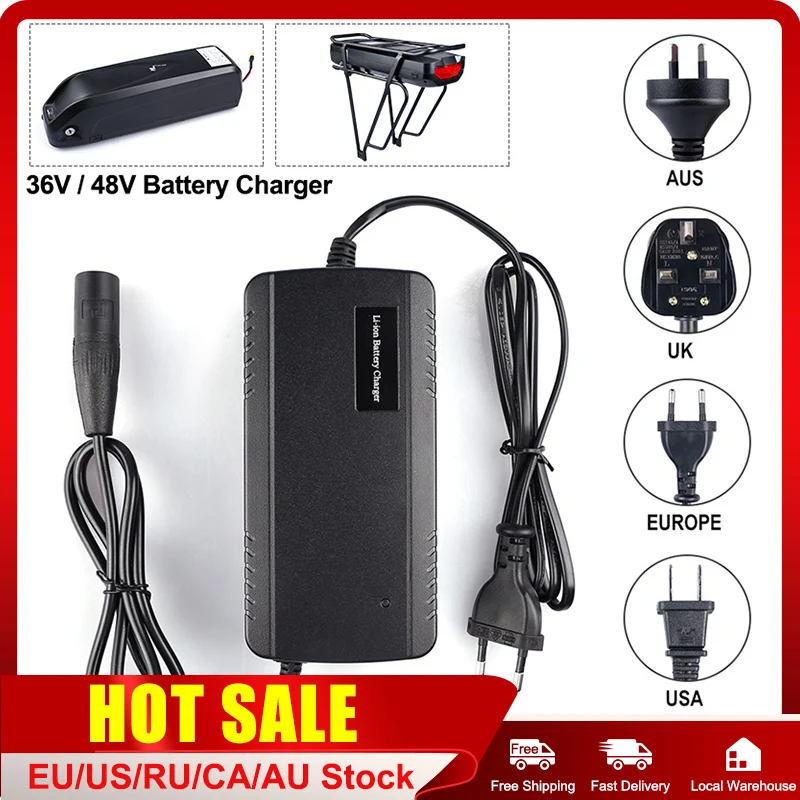Зарядное устройство для электровелосипеда Hailong 36V 48V 17.5Ah 12Ah EU US AU UK 110V 240V Выход 54 6 V