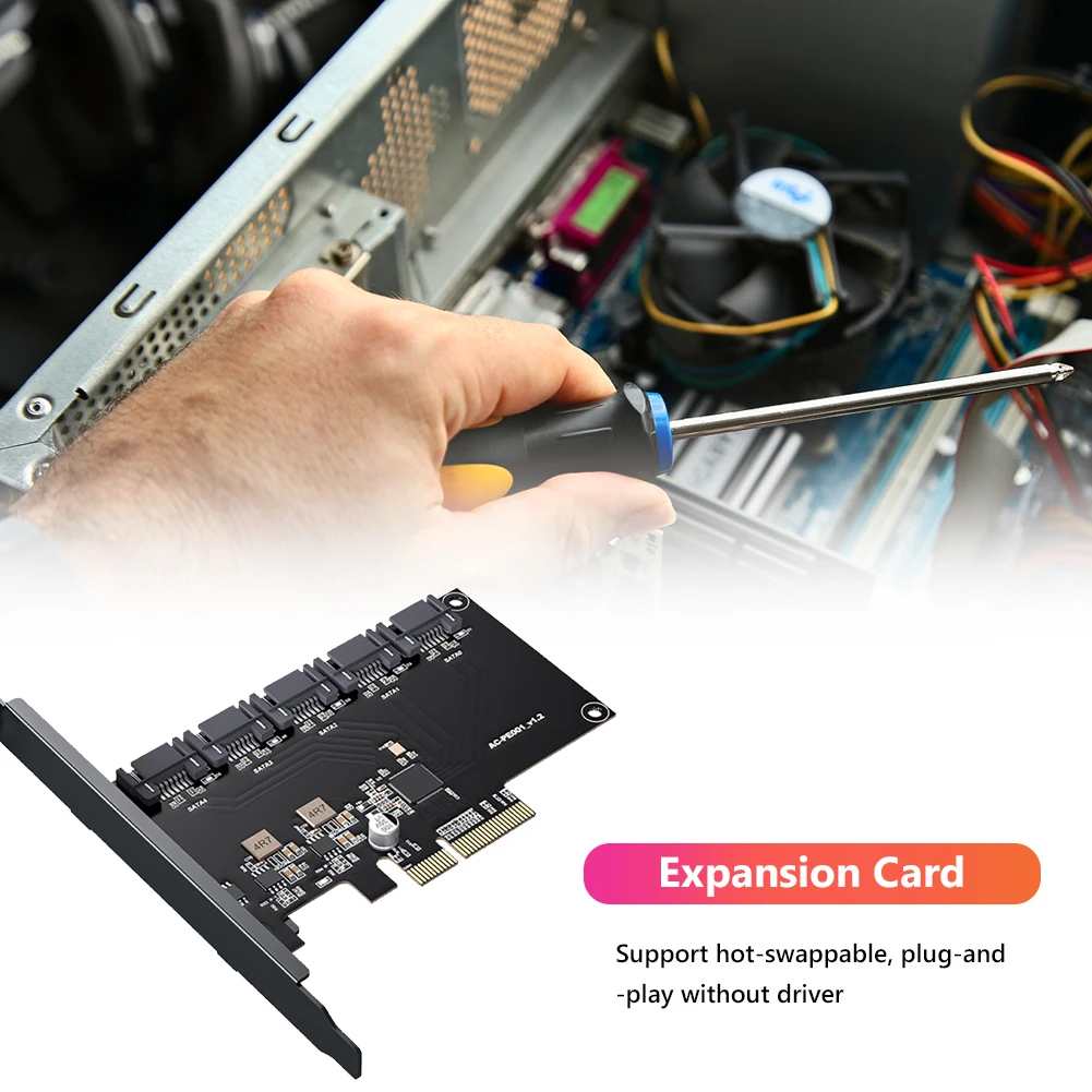ac pe001 sata адаптерная плата pcie 5 порты sata 3