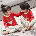 Зимняя детская Рождественская Пижама, детская одежда для сна, хлопковая одежда для маленьких девочек, костюм, детская мультяшная Пижама для мальчиков, детская одежда для сна