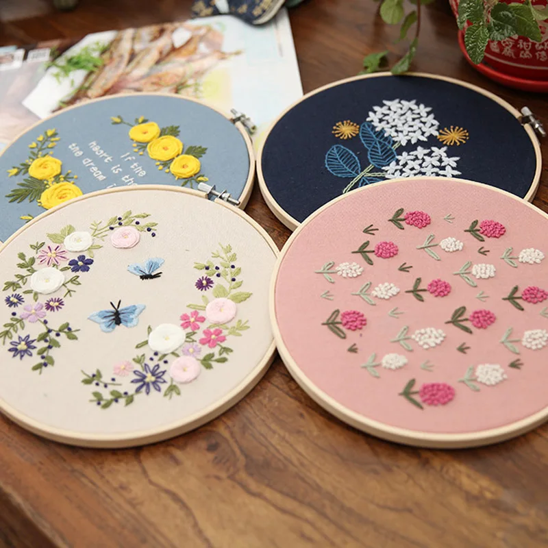 Набор для рукоделия с цветочными узорами-обручем вышивки крестиком ручная