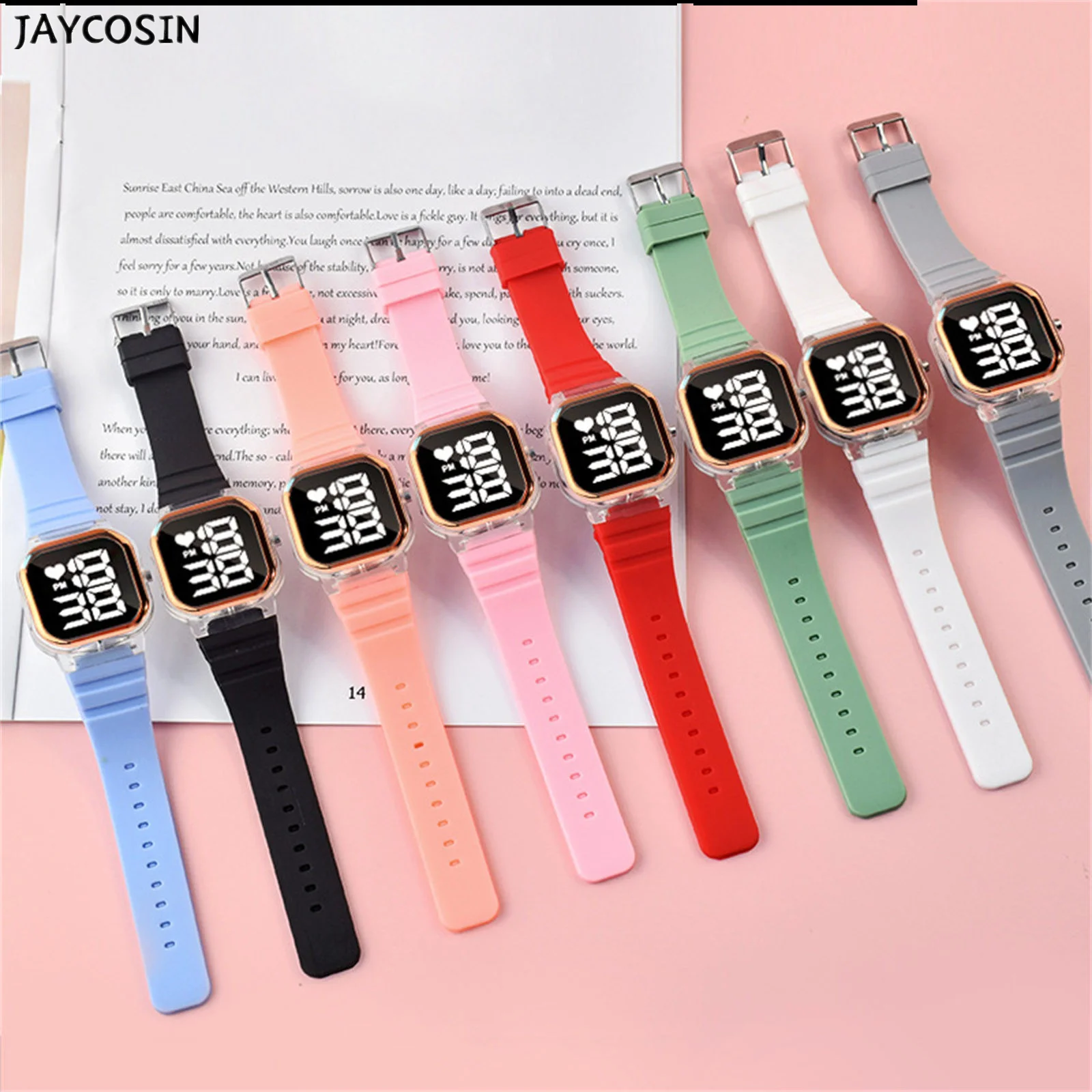 Часы светодиодные силиконовые в повседневном стиле для женщин наручные