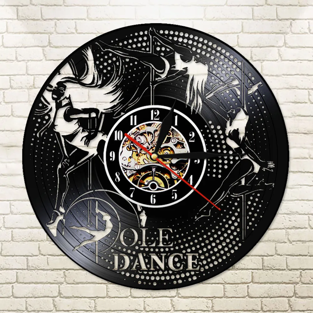 Настенные часы с виниловой пластиной для полюсного танца винтажные настенные