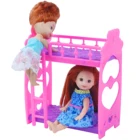 1 шт. аксессуары для кукол симпатичная пластиковая розовая фиолетовая двухъярусная кровать мини кукольная мебель для куклы Келли Детские куклы игрушечный домик