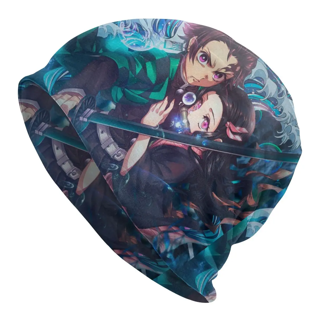 

Tanjiro With Nezuko Demon Slayer Kimetsu no Yaiba Anime Cap Ski Skullies Beanies Hats Warm Thermal Elastic Bonnet Knit Hat
