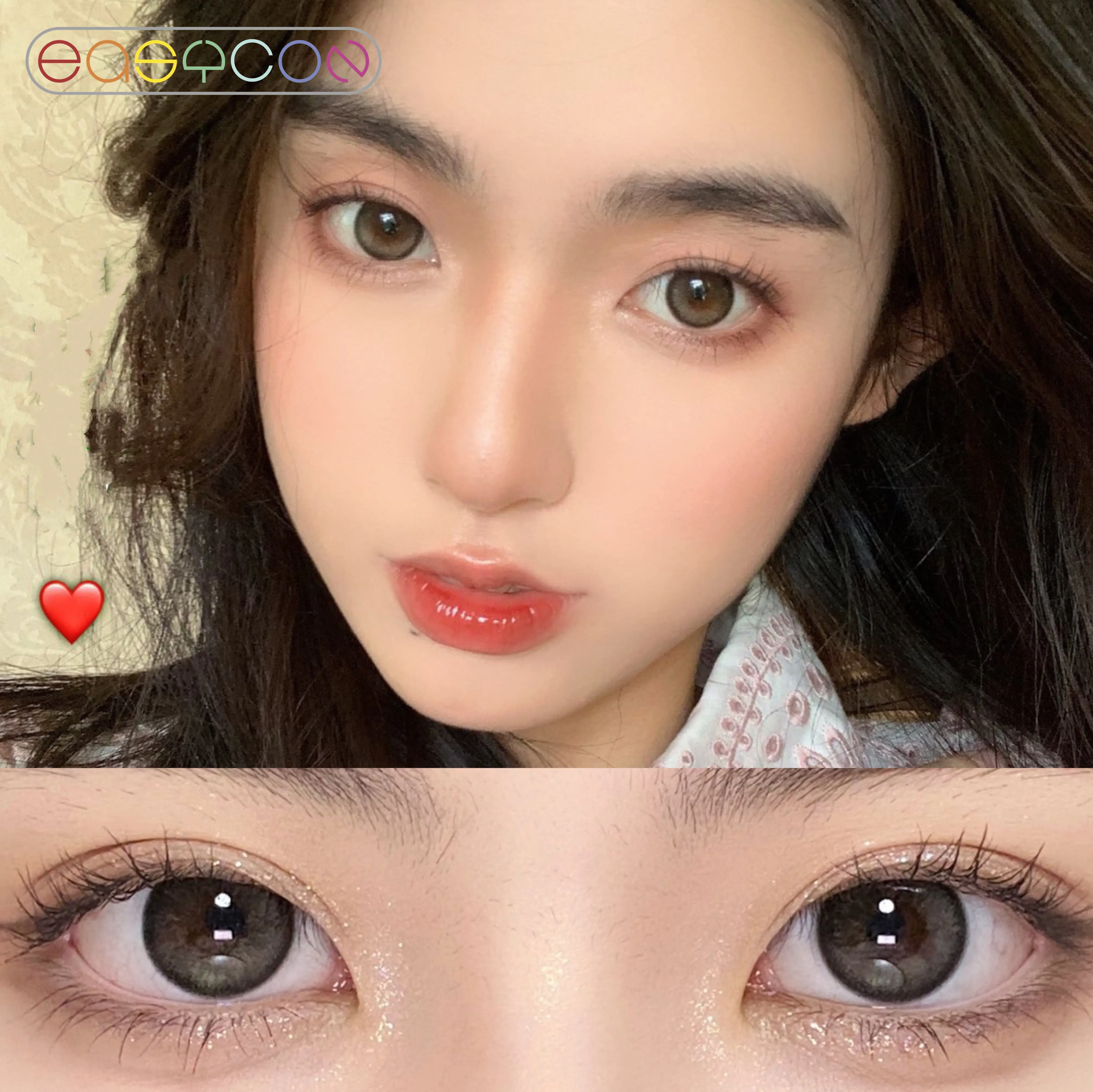 easycon egg black gray unique high end soft lens for eyes cosmetic colored contact lenses makeup big beauty pupil yearly myopia free global shipping