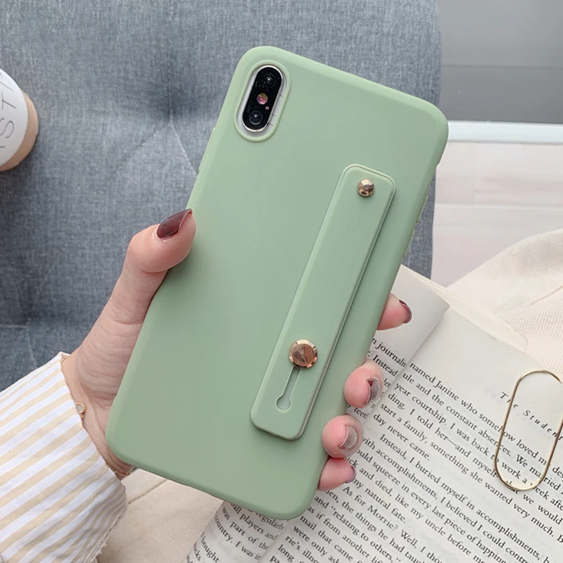 WristStand BeanGreen Простой матовый чехол из ТПУ с подставкой для Motorola Moto G7 power G6 Plus G5S G5 E5 Play E4+ X4 C Z3 наручный ремешок чехол - Цвет: WristStand BeanGreen