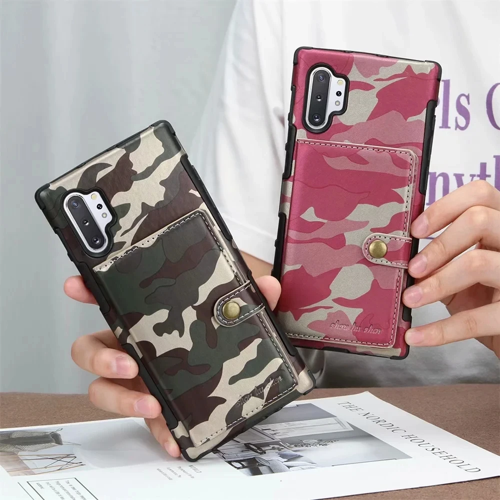 Камуфляжный чехол-кошелек из искусственной кожи для Samsung Galaxy S10E Note 9 8 10 10Plus s10plus S10