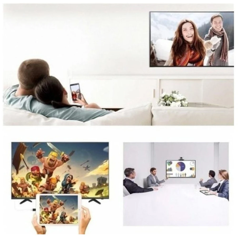 

AV TV HDMI-compatible Adapter Cable Adapter with Charging Port for iPad iPhone 6 7 8 X Neutral color box packaging