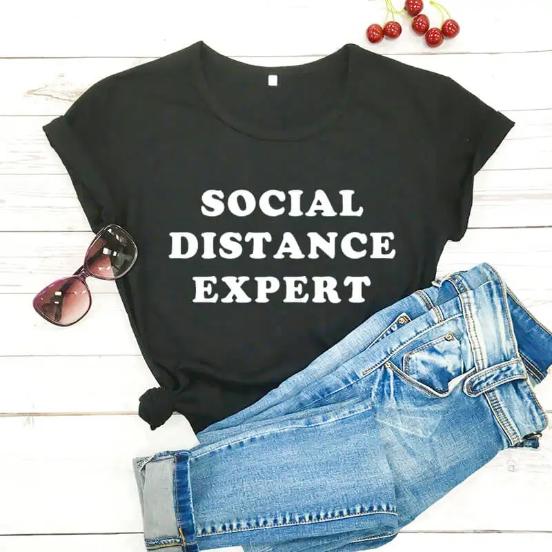Social Distance Expert Shirt рубашка для экранов Новое поступление 2020 забавная футболка