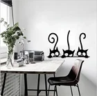 Платье с тремя красивыми черная кошка DIY настенные наклейки животных украшения комнаты личность виниловые наклейки на стены