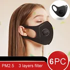 6 шт., многоразовые маски-респираторы для пыли Pm2.5