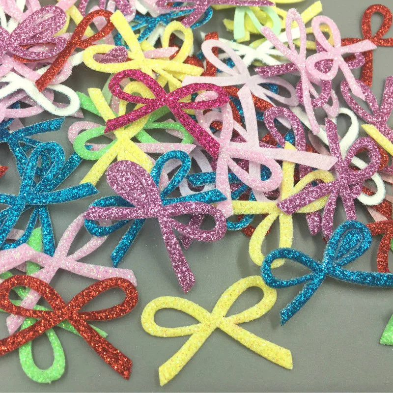 DIY 400 шт. блестки в форме банта войлочные аппликации смешанных цветов рукоделие
