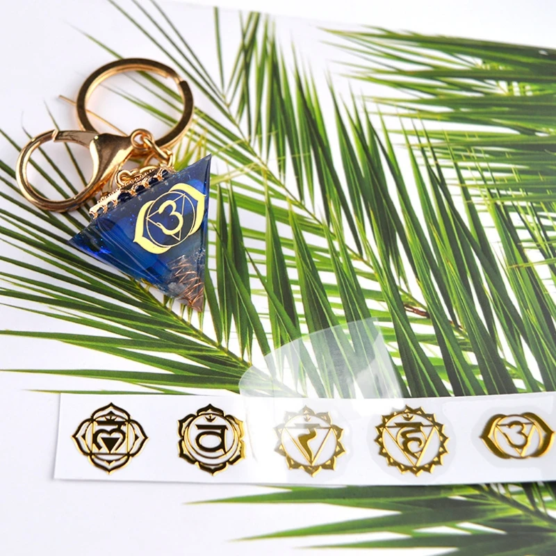 7 Чакр Геометрическая медная энергия башня оргонит наклейки цветок жизни Дерево