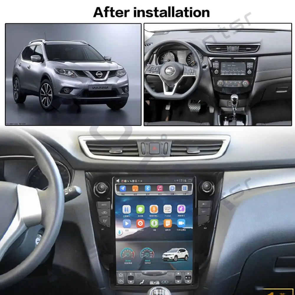 Tesla style px6 Android 9.0 4+64G Car DVD Player GPS Navigation For Nissan X-TRAIL/Qashqai/Rouge 2013+ radio recorder headunit | Автомобили