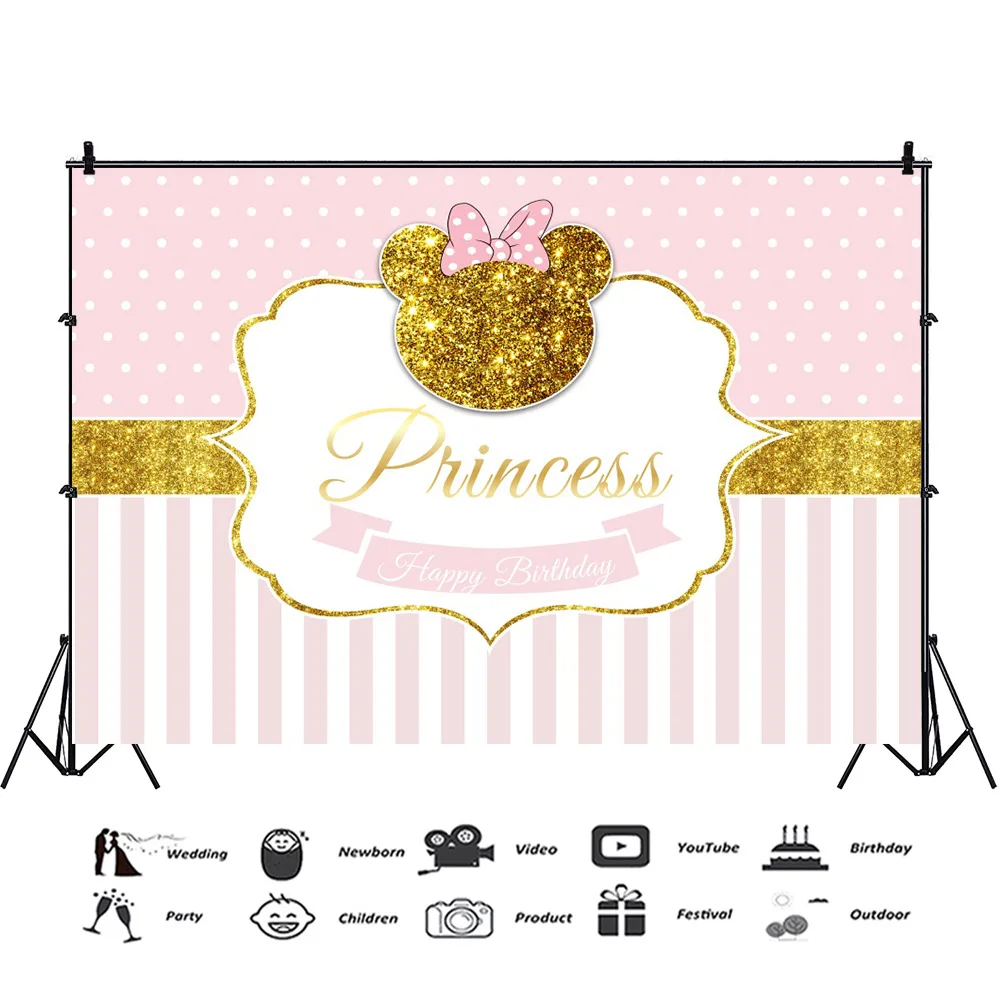 Студийный Виниловый фон для фотосъемки с изображением Диснея Минни Маус | Дом и