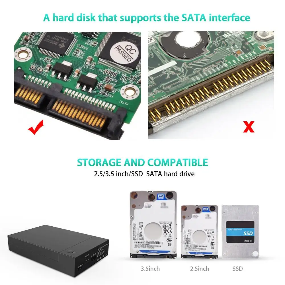 USB 3,0 2," 3,5" SATA жесткий диск Внешний корпус SSD HDD чехол для диска поддержка UASP 8 ТБ диски OTB One Touch Резервное копирование